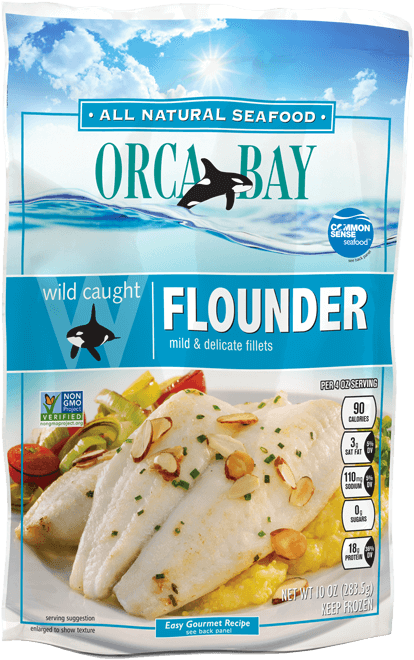 Ingredients - Orca Bay Seafoods Flounder, Wild Caught, Fillets - (444x692), Png Download