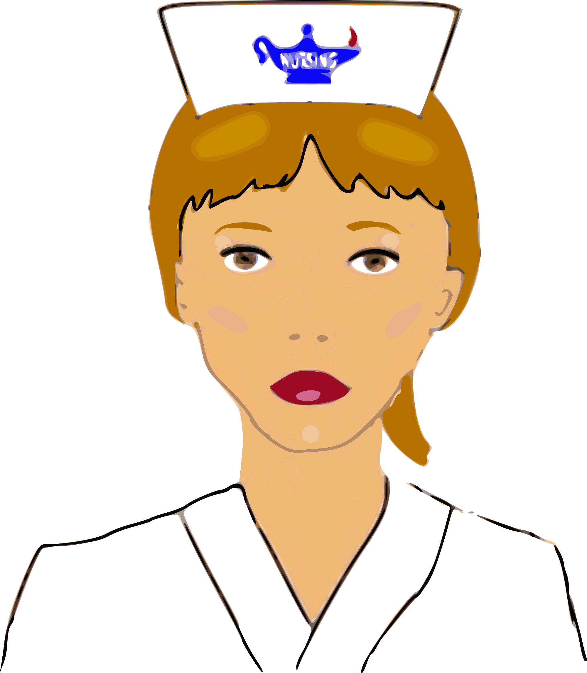 Nurse Cap Clip Art - Nurse Cartoon Transparent Background (2000x2296), Png Download