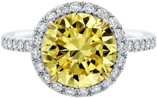 Oval-shaped Yellow Diamond Micropavé Ring - Engagement Ring (760x500), Png Download