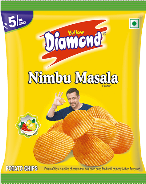 Yellow Diamond Potato Chips Plain Salted, India, 90 (589x625), Png Download
