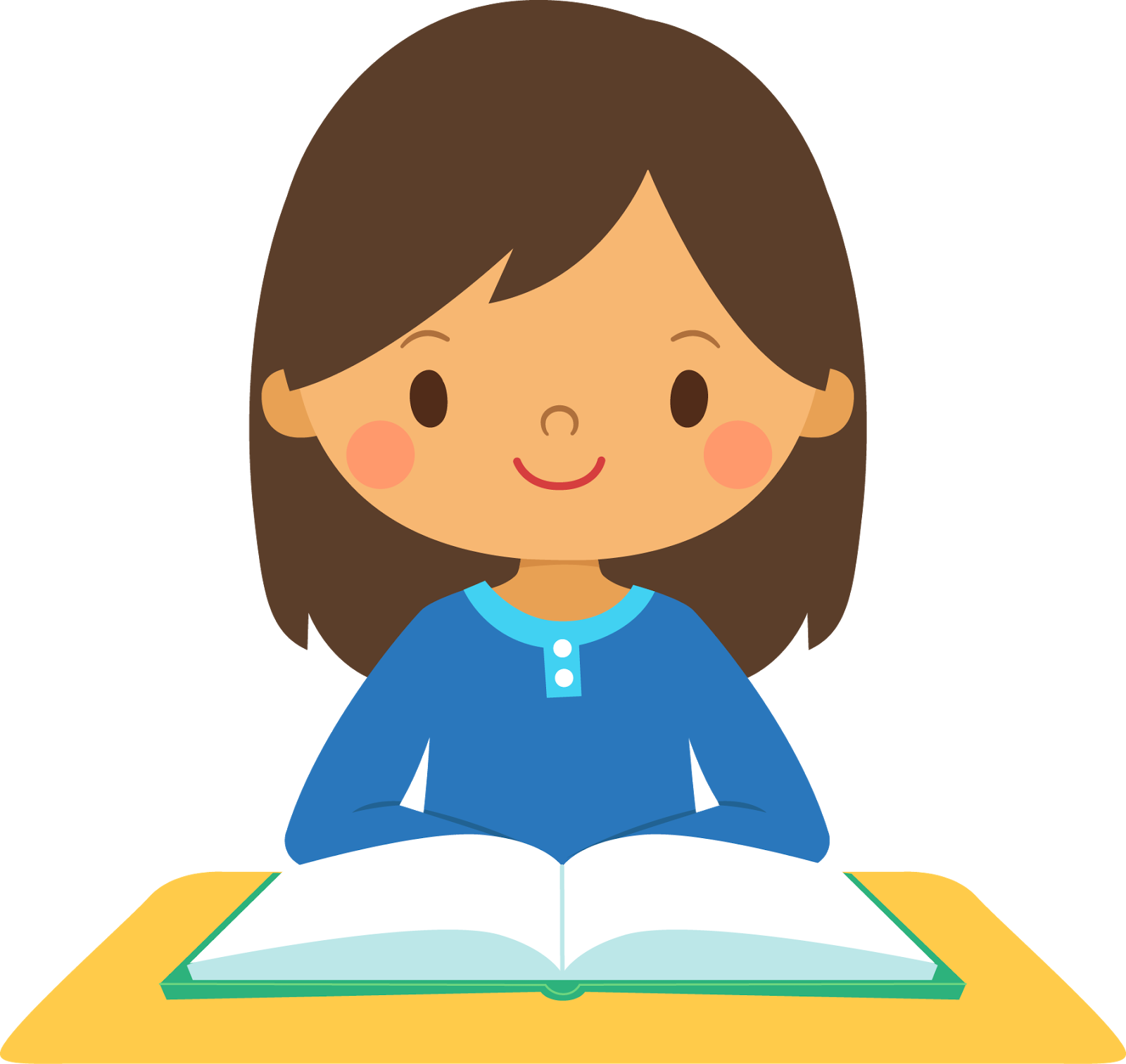Gifted Student Cliparts - Girl Studying Clip Art (1600x1512), Png Download