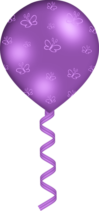 Purple Balloon Clip Art - Globo De Cumpleaños Morado (378x800), Png Download