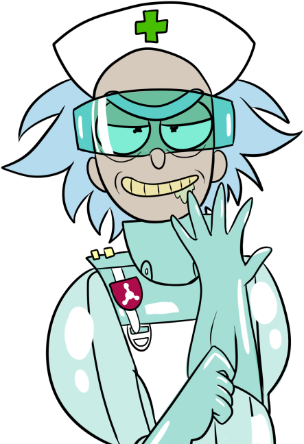 Surgeon Drawing Nurse Black And White Download - Rick And Morty Nurse (500x670), Png Download
