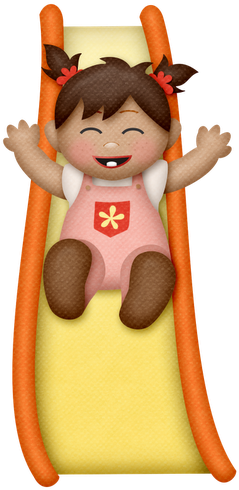 Niños Y Niñas - Girl On Slide Clip Art (253x500), Png Download