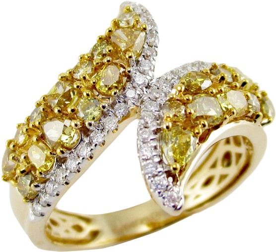 White And Yellow Diamond Band (600x600), Png Download