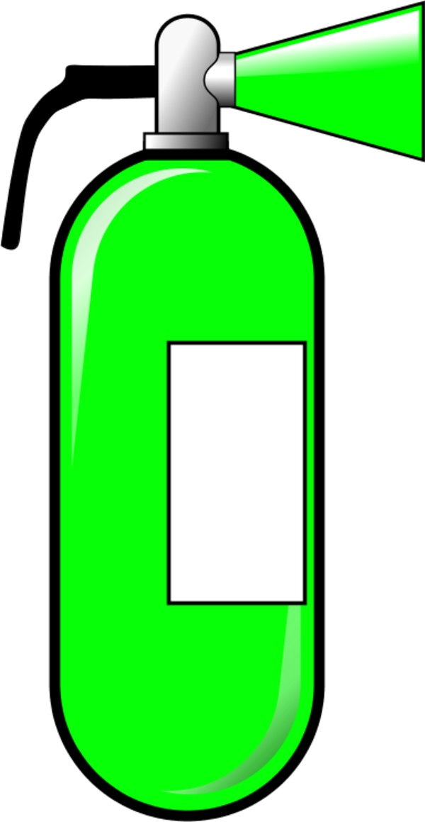 Banner Black And White Download Extinguishers Clip - Cartoon Fire Extinguisher (600x1159), Png Download