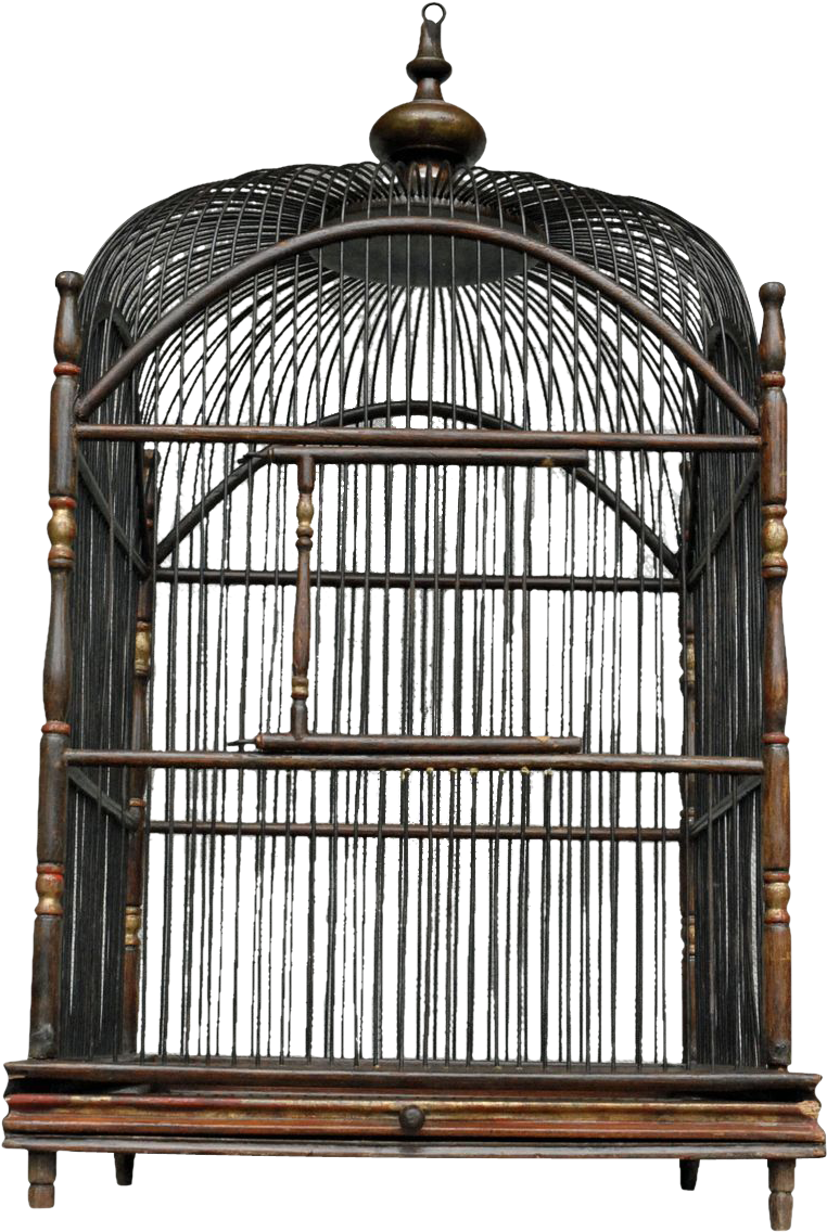 Victorian Wooden Bird Cages - Antique Bird Cage Png (1135x1135), Png Download