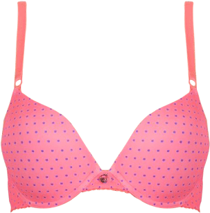 Smooth Tshirt Coral Bra Blue Spot - Bra (480x444), Png Download