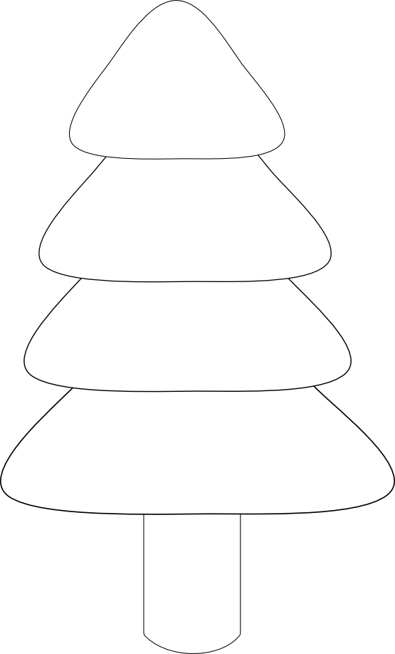 Freeuse Stock Black And White Christmas Tree Clipart - Christmas Day (555x918), Png Download