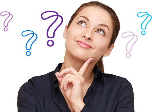 Faq - Woman Thinking Png (580x400), Png Download