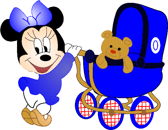 Baby Minnie Mouse Cartoon Clip Art Images - Minnie Mouse Blue Baby (600x600), Png Download