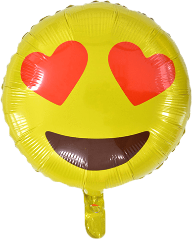 Balón Foliový Smajlík Love 45 Cm (388x482), Png Download
