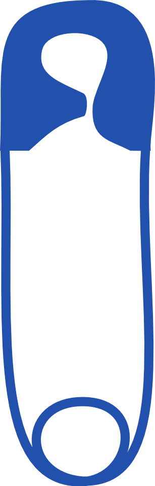 Blue Safety Pin - Blue Safety Pin Png (307x958), Png Download