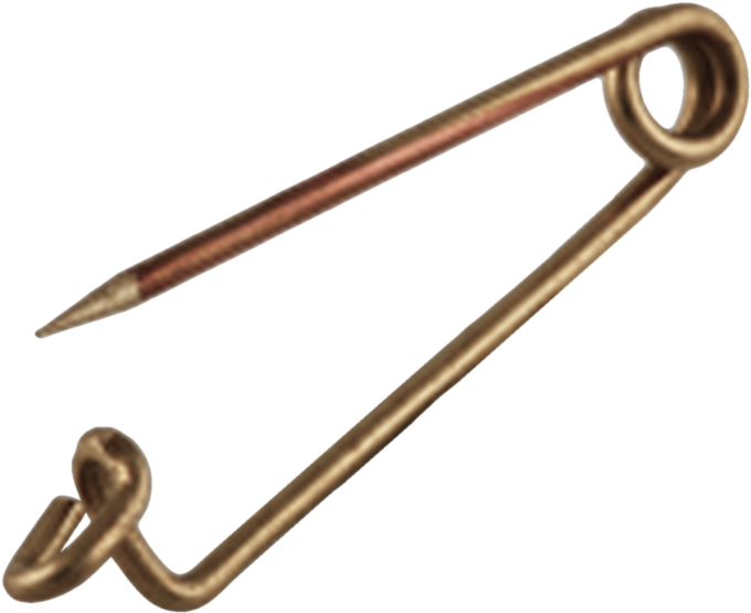 Safety Needle Brass - Brass (1000x1000), Png Download