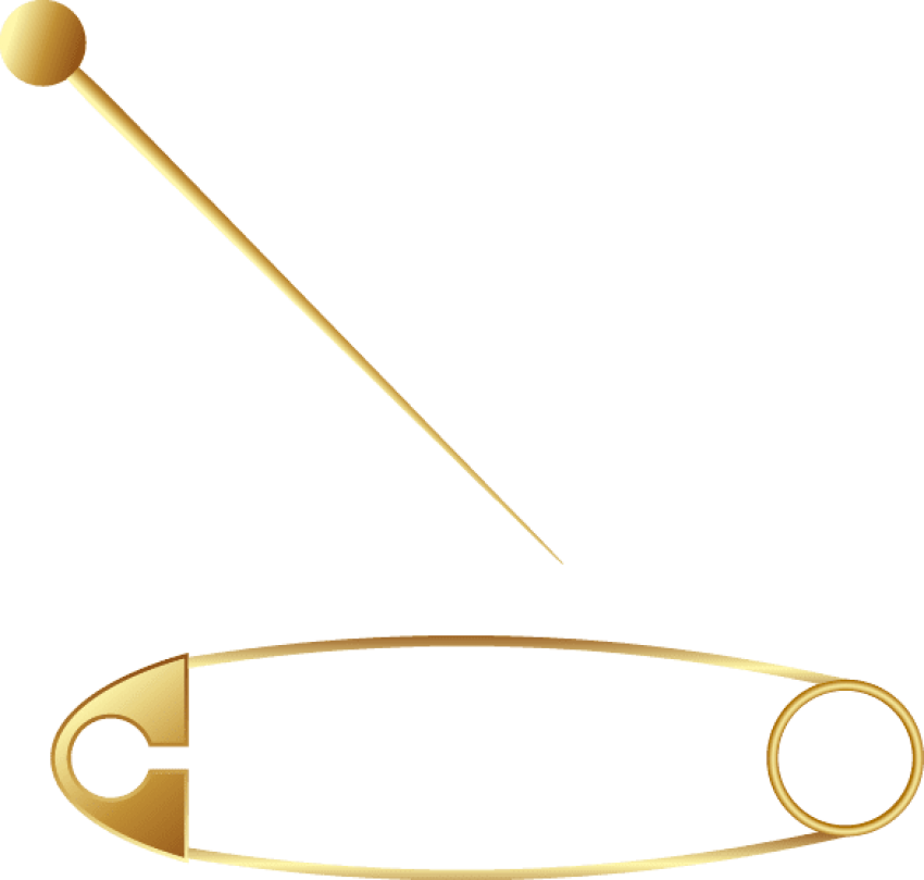 Golden Safety Pin Png Photo - Transparent Golden Png (850x809), Png Download
