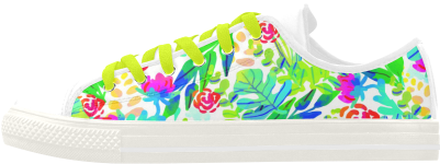 Cute Tropical Watercolor Flowers Aquila Microfiber - Skate Shoe (500x500), Png Download