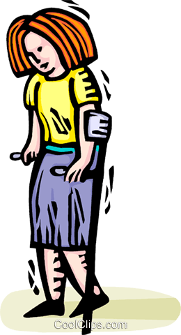 Woman On Crutches Royalty Free Vector Clip Art Illustration - Krücken Clipart (260x480), Png Download