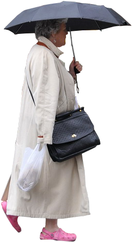 Woman Walking Png Old Lady With An Umbrella - Person With Umbrella Png (470x470), Png Download