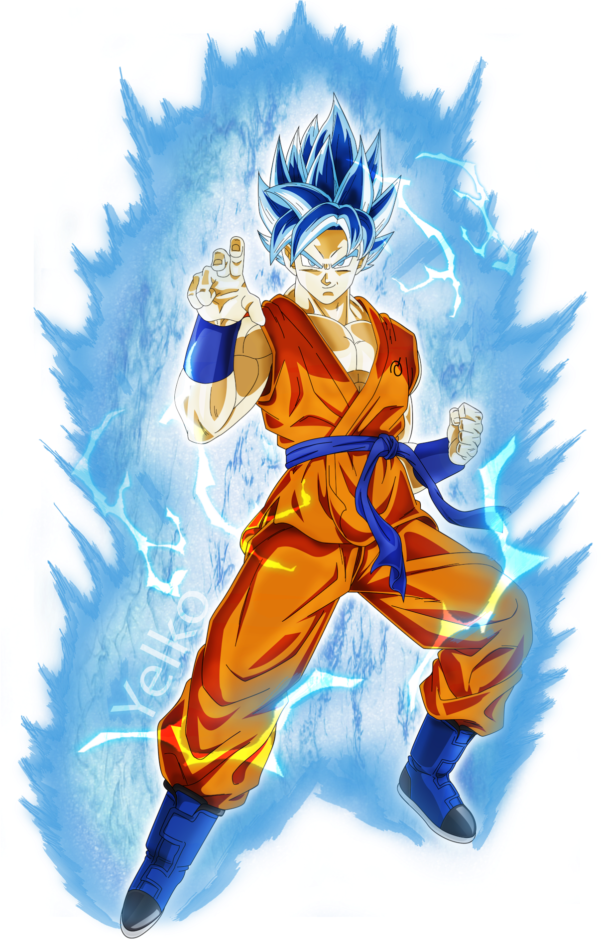 Super Goku Fukkatsu No - Goku Super Sayayin Dios Png (722x1105), Png Download