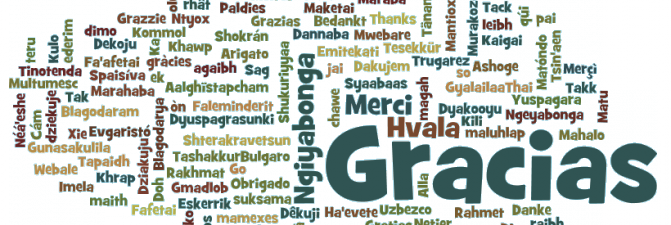 ¡gracias, Familias, Por Hacerlo Posible - Gracias En Todos Los Idiomas Png (671x225), Png Download