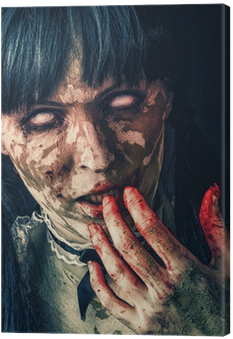 Scary Zombie Woman With Bloody Eyes Canvas Print • - 97,5 Zombies - Ebook (400x400), Png Download
