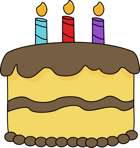 Fall Clipart Birthday Cake - Cake With 3 Candles Clipart (474x500), Png Download