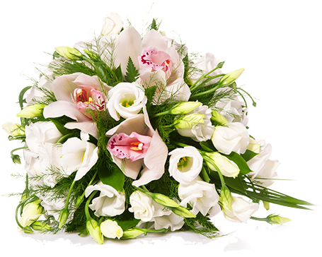 Wedding Insurance Flowers - White Flowers Bouquet No Background (454x470), Png Download