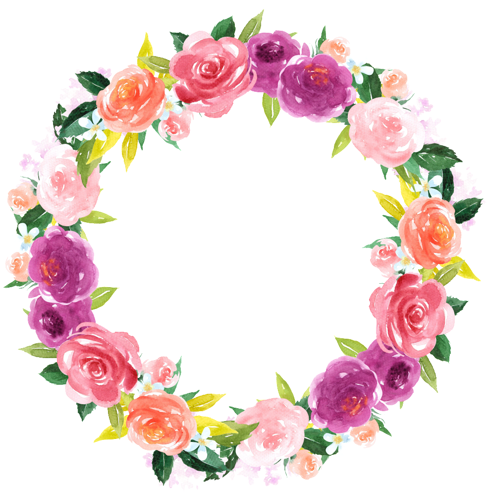 Pintado A Mano De Tailandia Vacaciones De Cinta En - Animals And Flowers Watercolor (1024x1024), Png Download