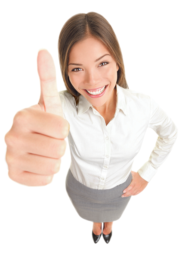 Happy Black Woman Png - Business Woman Thumbs Up Png (600x873), Png Download