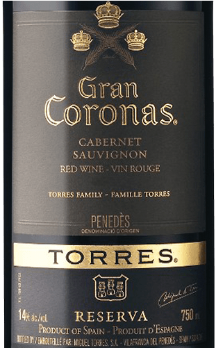 Torres Gran Coronas Reserva Cabernet 2012 (spain) (375x500), Png Download