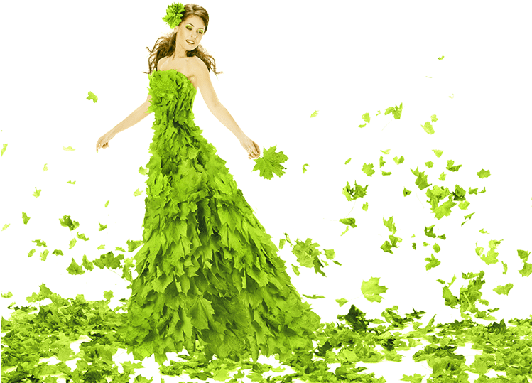 Sustainable Dry Cleaning - Dress Of Leaves (748x600), Png Download