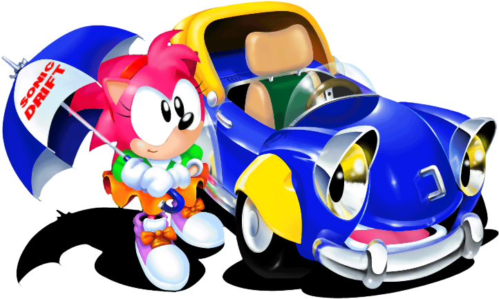 Amy With Car - Amy Rose Sonic Drift (728x440), Png Download