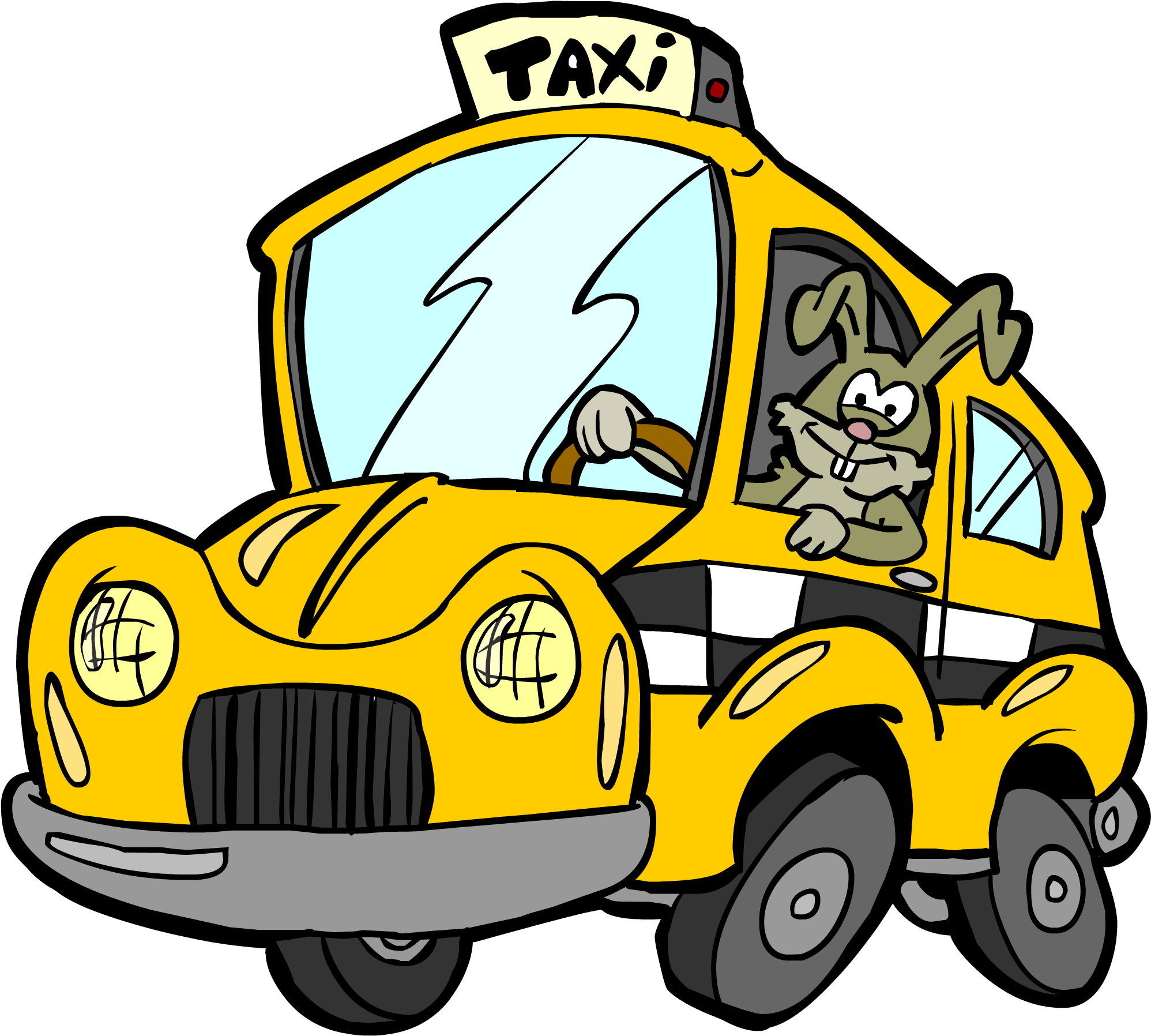 Clip Art Stock Taxi Cartoon - Taxi Auto Comic (2330x2090), Png Download
