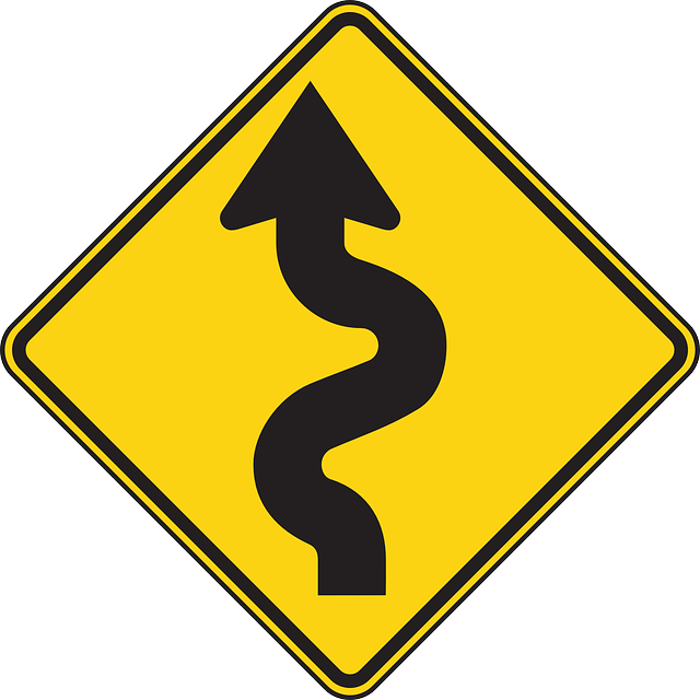 Winding Road Sign - Winding Road Ahead Sign (640x640), Png Download