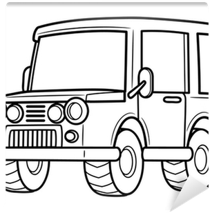 Vector Illustration Of Cartoon Car Wall Mural • Pixers® - Cartoon Car Coloring (400x400), Png Download
