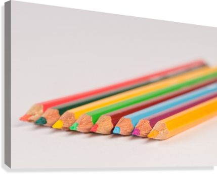 Assorted Colored Pencils Canvas Print - Education (429x343), Png Download