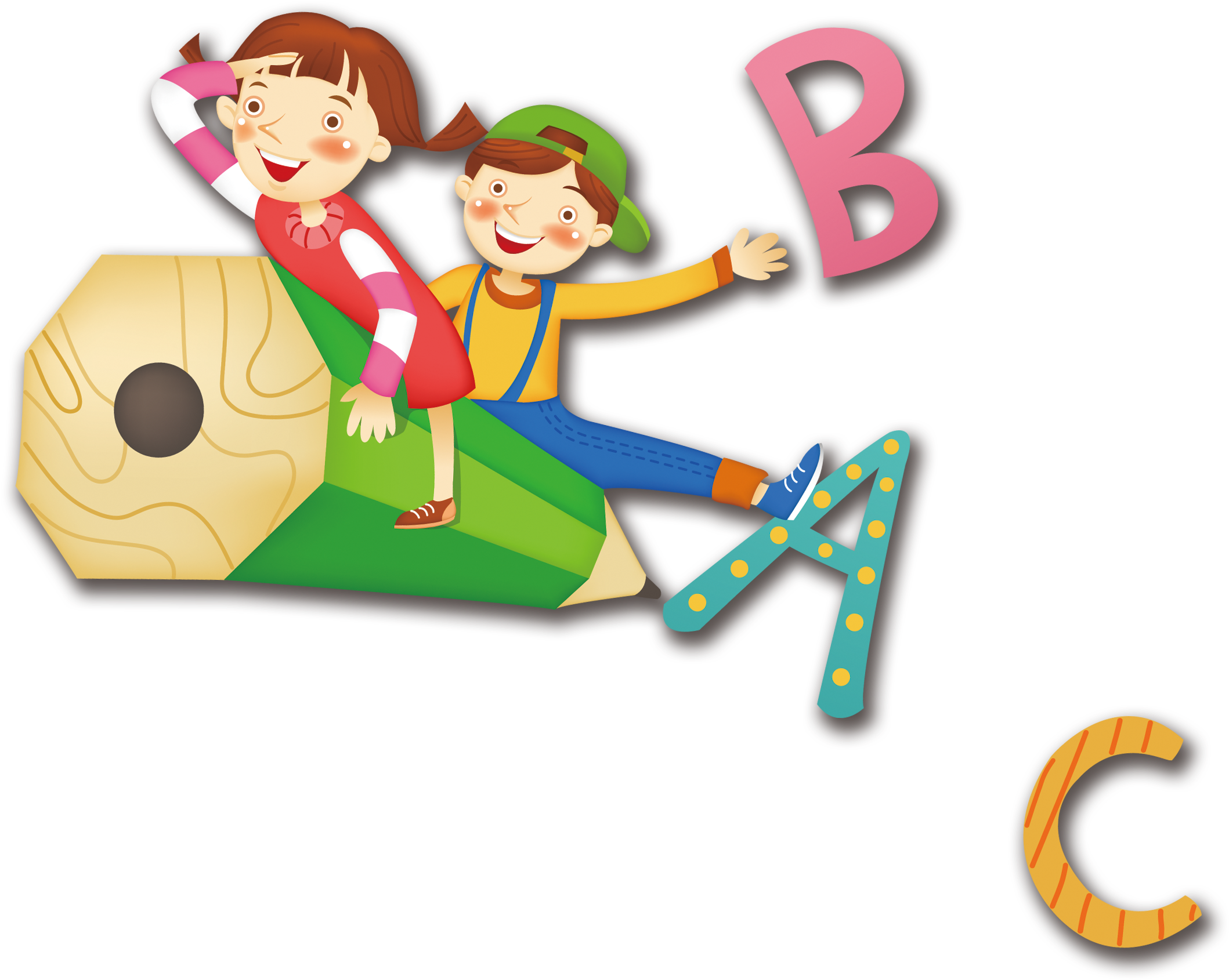 Clipart Royalty Free Alphabet Drawing Character - Colored Pencil (2362x2362), Png Download
