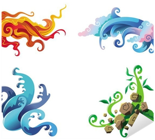 The Four Elements, Fire, Air, Water And Earth, Vector - Tattoo Fire Air Water (400x400), Png Download