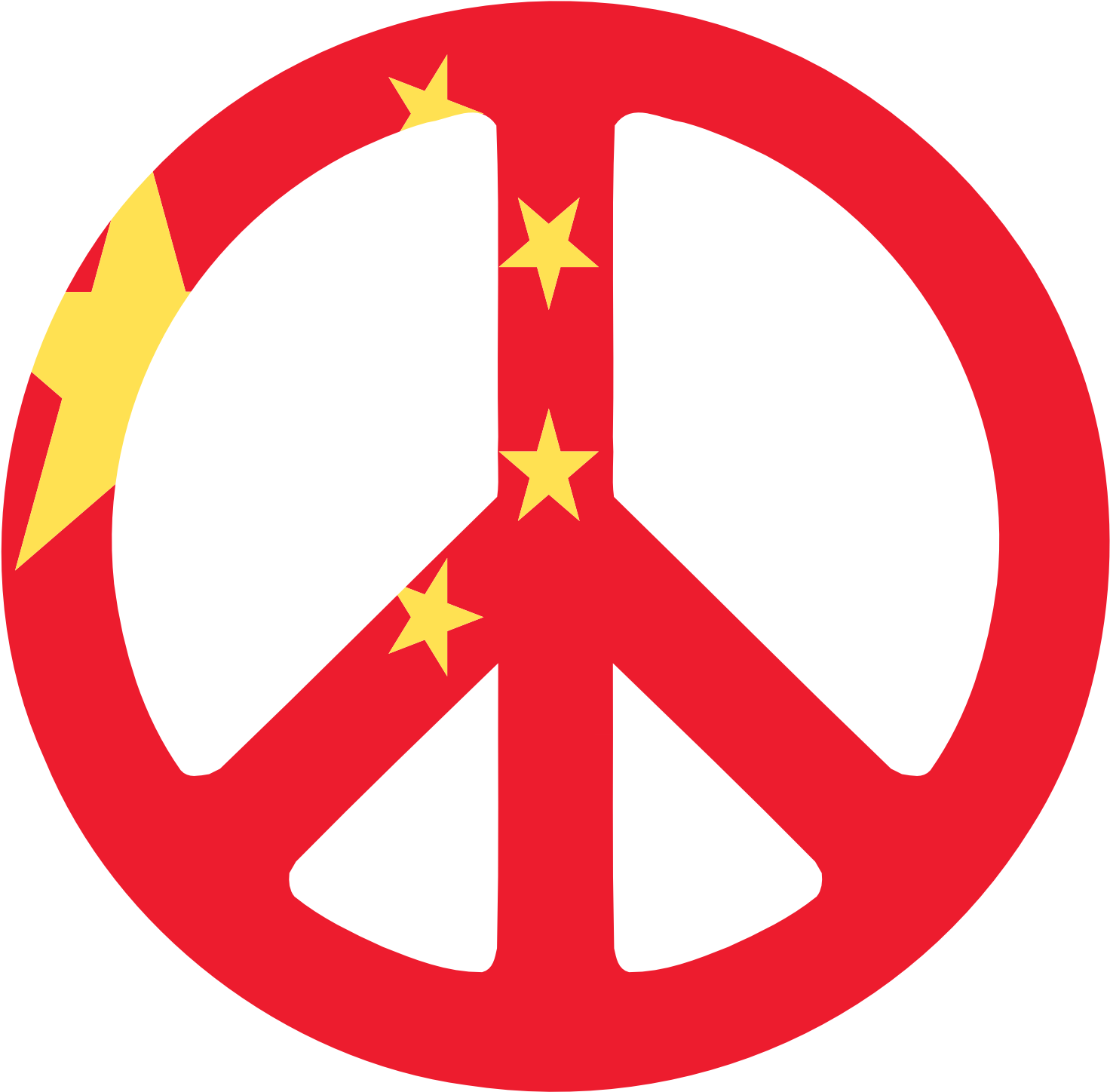 Net Clip Art China Flag Peace Symbol 2 Fav Wall - Peace Sign Svg File (1969x2548), Png Download