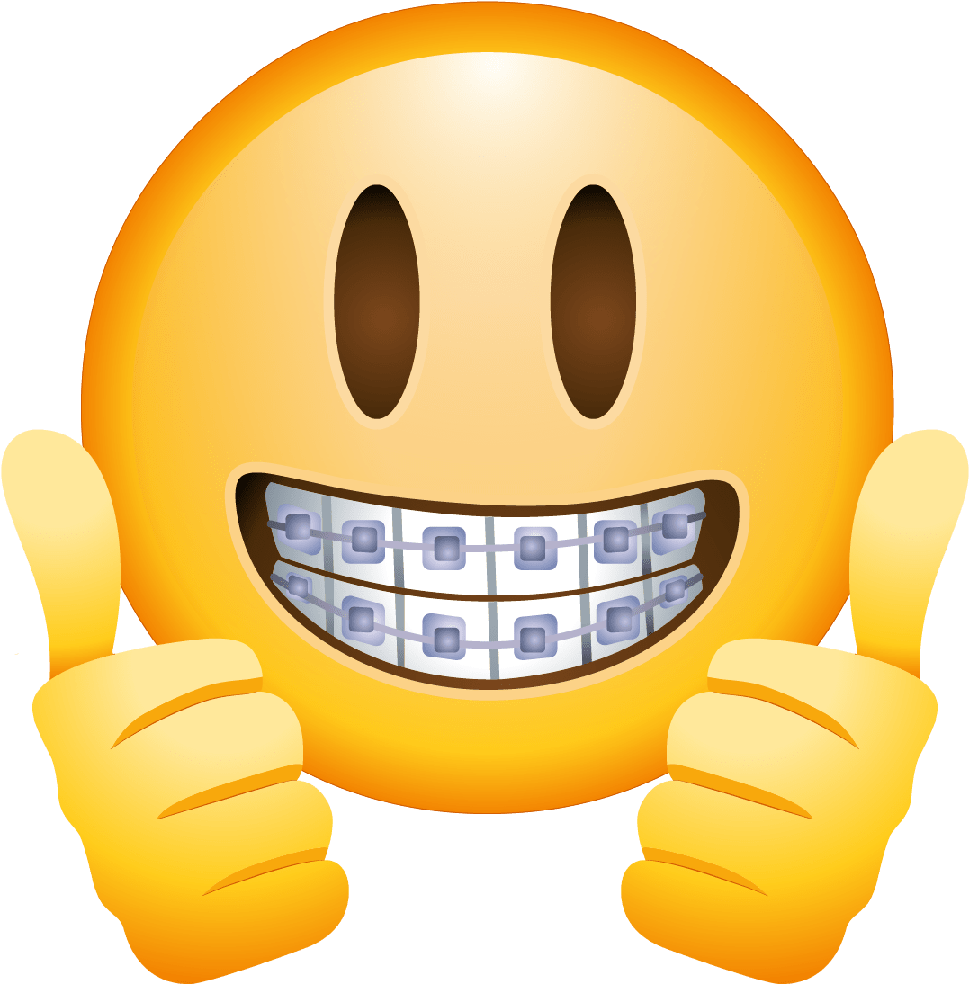 Braces Face Emoji - Braces Emoji (1200x1200), Png Download