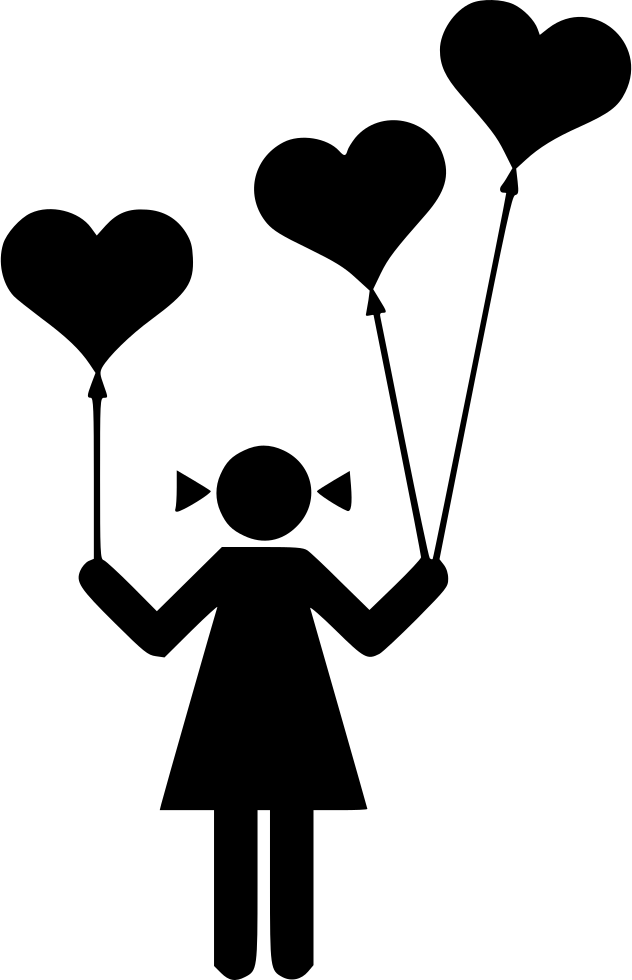 Girl Balloon Heart Love Kid Person Balloons Svg Png - Family Girl Icon Png (632x980), Png Download