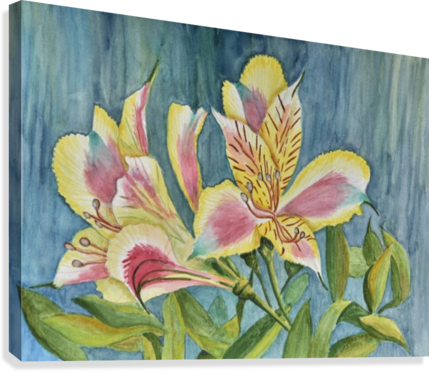 Princess Lily Watercolor Canvas Print - Watercolor Painting (429x372), Png Download