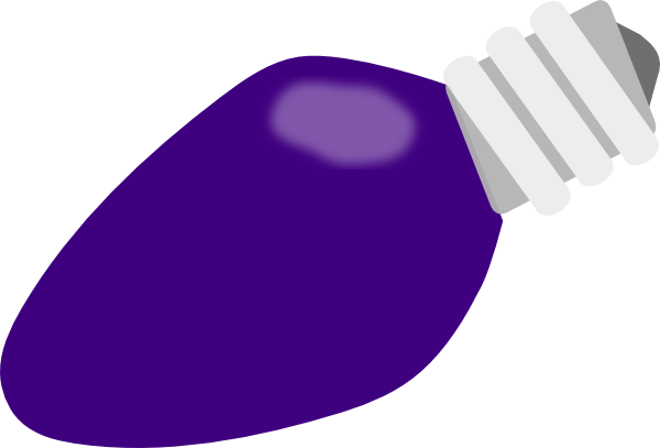 Svg Freeuse Stock Purple Lightbulb Clip Art At Clker - Purple Christmas Light Bulb (600x407), Png Download