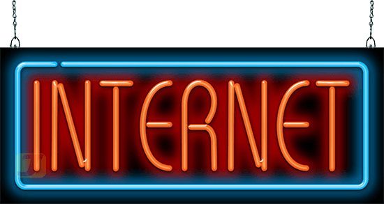 Internet Neon Sign - Neon Sign (550x293), Png Download