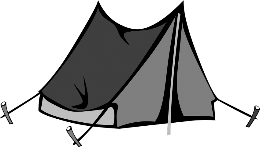 Free Png Black Tent Png Images Transparent - Tent Clipart (850x483), Png Download