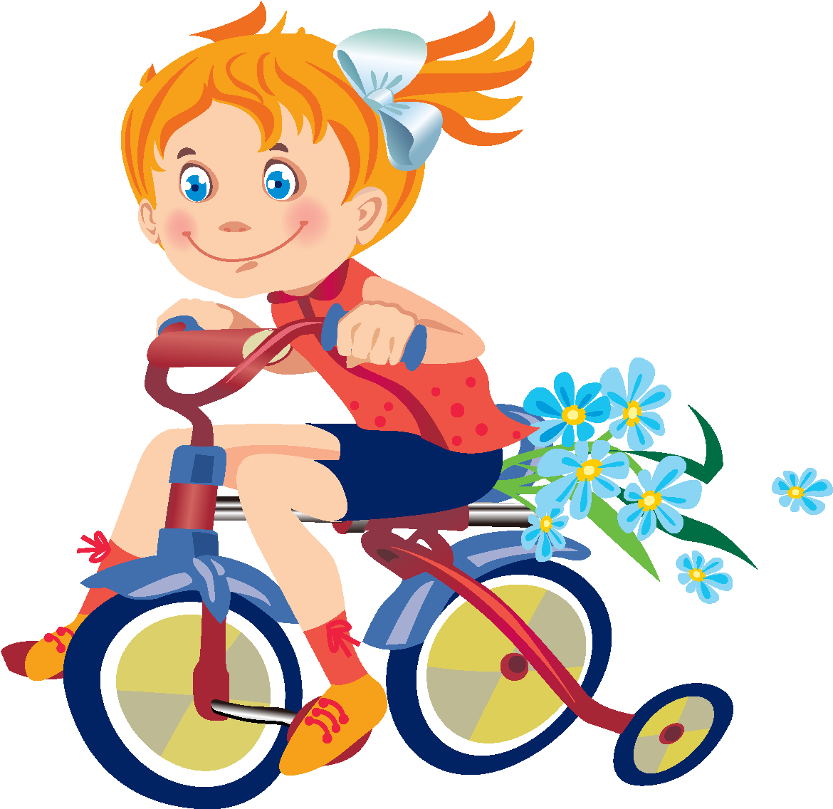Hand Drawn Cartoon Kids Cycling Elements - Kids Vector (1772x1378), Png Download