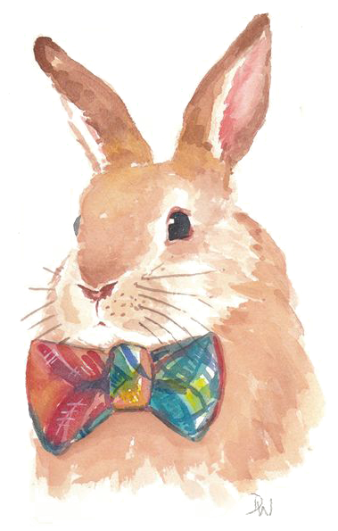 Jpg Free Drawing Wood Watercolor - Rabbit Watercolor (564x705), Png Download
