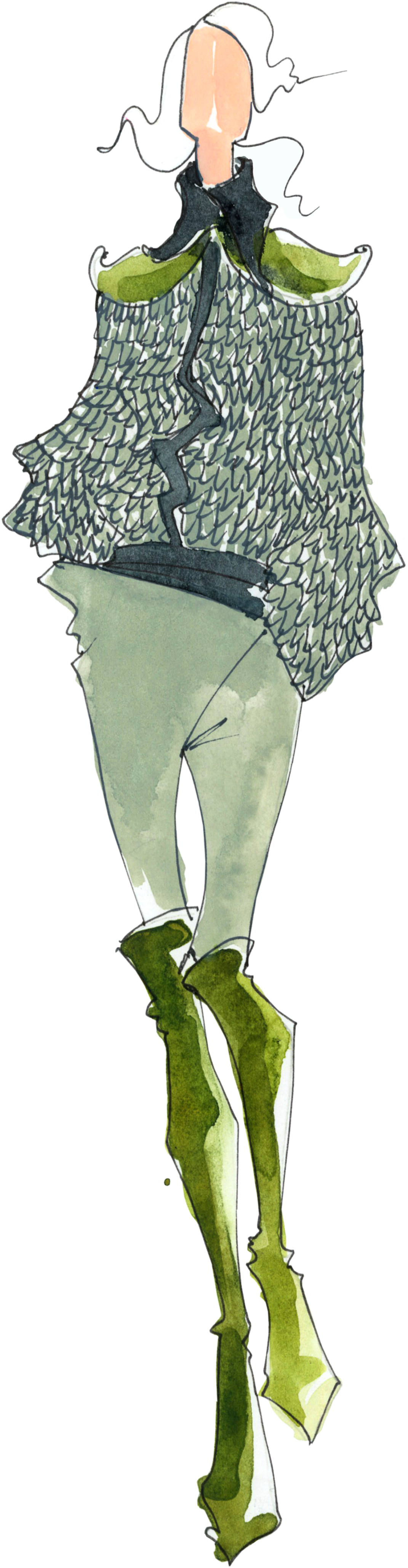 #olgako #fashionillustration #illustration #watercolor - Shoulder Bag (1208x4190), Png Download