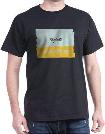 Gone Fishing Mint Watercolor T-shirt (460x460), Png Download