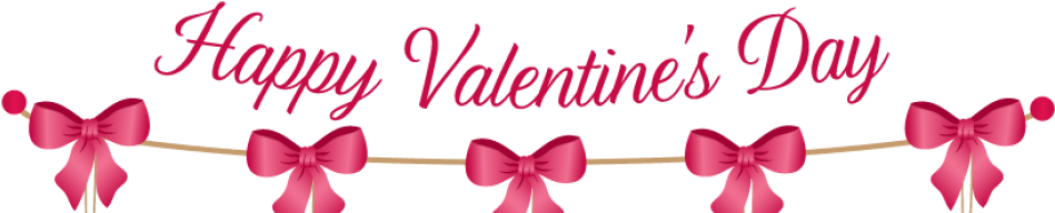 Cropped Valentines Clip Art - Happy Valentine Day Png (980x200), Png Download